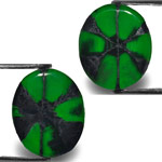 8.47-Carat Pair of Intense Royal Green Muzo Trapiche Emeralds