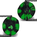 1.59-Carat Magnificent Pair of Colombian Trapiche Emeralds