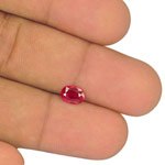 0.77-Carat Eye-Clean Intense Pinkish Red Ruby from Mozambique