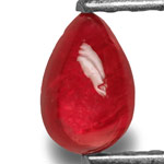 0.58-Carat Unheated Pinkish Red Cabochon-Cut Vietnam Ruby