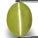 9.33-Carat Pair of Greenish Yellow Indian Chrysoberyl Cat's Eye