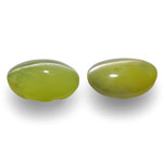 9.33-Carat Pair of Greenish Yellow Indian Chrysoberyl Cat's Eye