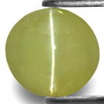 8.87-Carat Soft Greyish Greenish Yellow Chrysoberyl Cat's Eye