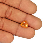 3.15-Carat Eye-Clean Yellowish Orange Trilliant-Cut Clinohumite