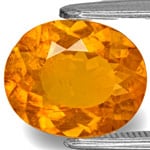 2.46-Carat Lustrous Yellowish Orange Oval-Cut Tajik Clinohumite