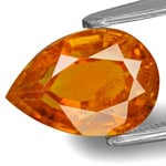 3.46-Carat Pear-Shaped Bright Orange Clinohumite from Pamirs