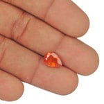 3.46-Carat Pear-Shaped Bright Orange Clinohumite from Pamirs