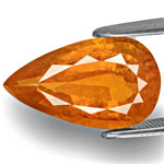 5.33-Carat Pear-Shaped Dark Orange Clinohumite from Tajikistan