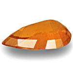 5.33-Carat Pear-Shaped Dark Orange Clinohumite from Tajikistan