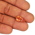 5.33-Carat Pear-Shaped Dark Orange Clinohumite from Tajikistan