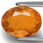 4.02-Carat Intense Orange Oval-Cut Clinohumite from Tajikistan