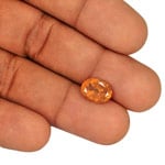 3.38-Carat Fiery Deep Orange Oval-Cut Tajikistan Clinohumite