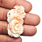 34.46-Carat Japanese White Coral with Fancy Carving