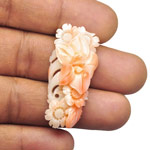 24.61-Carat Japanese White Coral with Intricate Carving Work