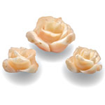 25.19-Carat 3-Pc Set of Rose Carvings (Carved from Coral)