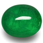 3.59-Carat Deep Green Oval Cabochon-Cut Emerald from Zambia