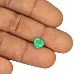 1.59-Carat Heart-Shaped Pastel Green Emerald from Colombia