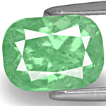 2.39-Carat Lustrous Bluish Green Cushion-Cut Colombian Emerald