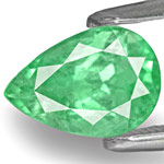 1.36-Carat Vivid Bluish Green Eye-Clean Pear-Shaped Emerald