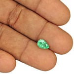 1.36-Carat Vivid Bluish Green Eye-Clean Pear-Shaped Emerald