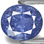 3.33-Carat Unheated Velvety Intense Blue Burmese Sapphire