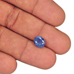 3.33-Carat Unheated Velvety Intense Blue Burmese Sapphire