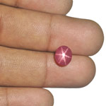 3.95-Carat Bright Pinkish Red Star Ruby with Clear 6-Ray Star