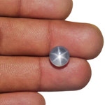 7.34-Carat Bluish White Round Star Sapphire from Sri Lanka