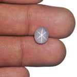 3.06-Carat Soft Purplish White Star Sapphire with Sharp Star