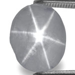 4.24-Carat Bluish Grey Star Sapphire from Sri Lanka (Sharp Star)