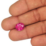 4.24-Carat Lustrous Intense Pink Oval-Cut Rubellite Tourmaline