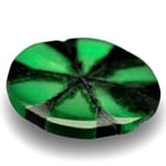 1.61-Carat Round 10mm Lively Intense Green Trapiche Emerald