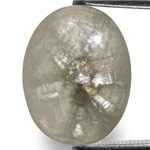 9.46-Carat Oval-Cut Greyish White Trapiche Sapphire from Burma