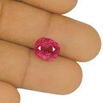 7.04-Carat Unheated Velvety Pinkish Red Cushion-Cut Burmese Ruby