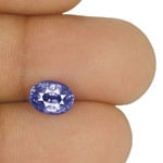 2.51-Carat Eye-Clean Oval-Cut Violetish Blue Ceylonese Sapphire