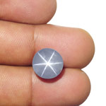 12.34-Carat 11mm Round Star Sapphire with Very Sharp 6-Ray Star