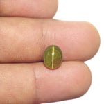 3.00-Carat Eye-Clean Yellowish Green Chrysoberyl Cat's Eye