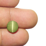 6.14-Carat 9mm Round Chrysoberyl Cat's Eye from India (IGI)