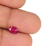 0.77-Carat Unheated Oval-Cut Magenta Red Ruby from Mozambique