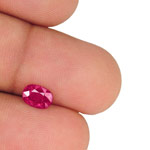 0.99-Carat Unheated Oval-Cut Rich Pinkish Red Mozambique Ruby