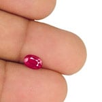 0.66-Carat Eye-Clean Deep Pinkish Red Oval-Cut Ruby (IGI)