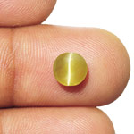 1.80-Carat Eye-Clean Round Brownish Yellow Chrysoberyl Cat's Eye