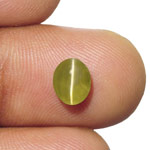 1.72-Carat IGI-Certified Yellowish Green Alexandrite Cat's Eye