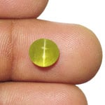 2.74-Carat 7.50mm Round Greenish Yellow Chrysoberyl Cat's Eye