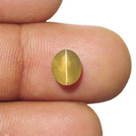 2.13-Carat VVS-Clarity Golden Brown Chrysoberyl Cat's Eye (IGI)