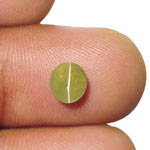 1.55-Carat Olive Green Chrysoberyl Cat's Eye from Sri Lanka