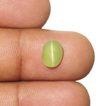 2.23-Carat Fluorescent Yellow Green Chrysoberyl Cat's Eye