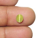 1.40-Carat Rare Intense Greenish Yellow Chrysoberyl Cat's Eye