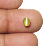 1.23-Carat Rich Greenish Yellow Ceylonese Chrysoberyl Cat's Eye