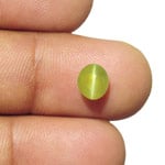 1.70-Carat Eye-Clean Deep Greenish Yellow Chrysoberyl Cat's Eye